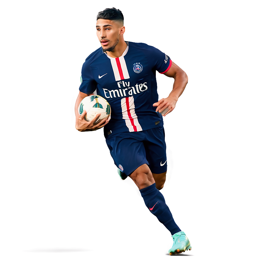 Hakimi In Action Psg Match Png 46 PNG image