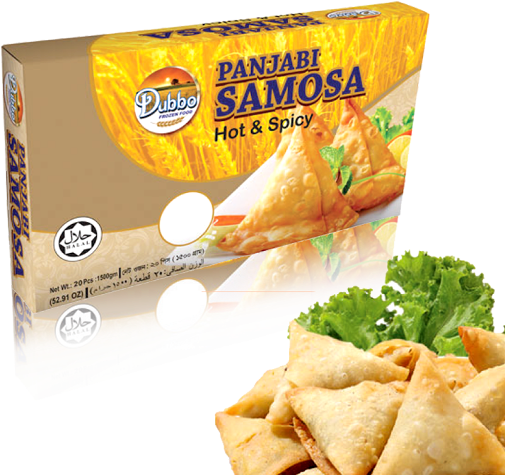 Halal Panjabi Samosa Packaging PNG image