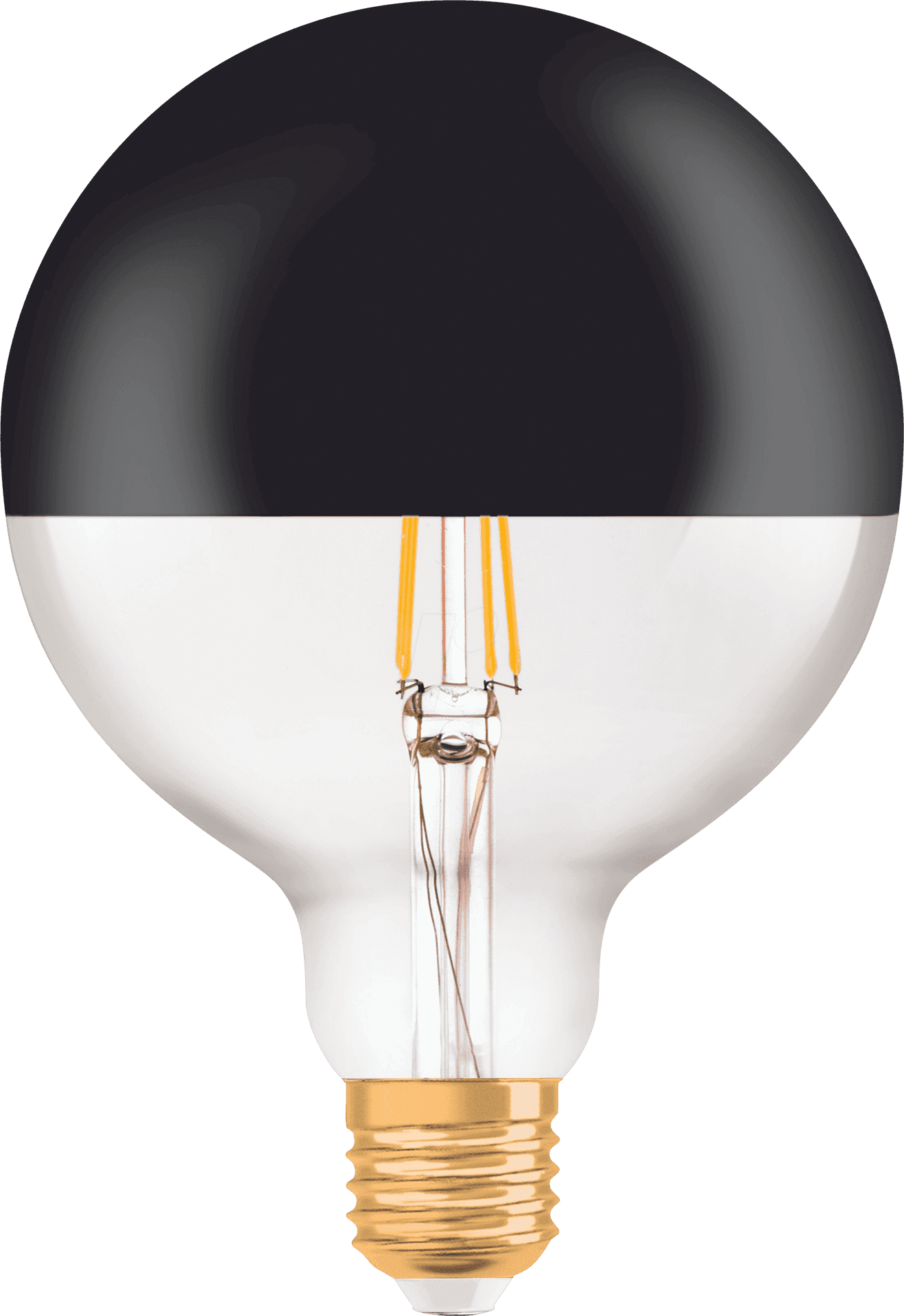 Half Black Half Clear Lightbulb PNG image