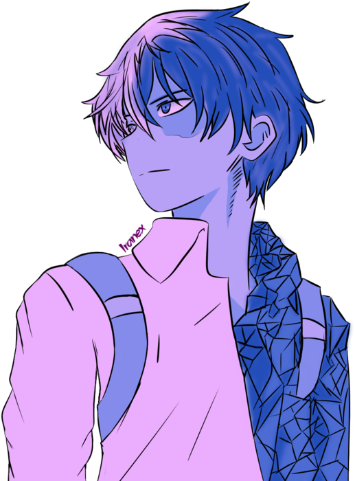 Half Cold Half Hot Todoroki Illustration PNG image