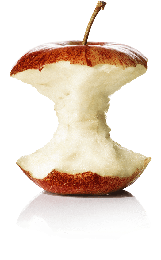 Half Eaten Apple Core PNG image