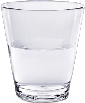 Half Full Clear Water Glass PNG image