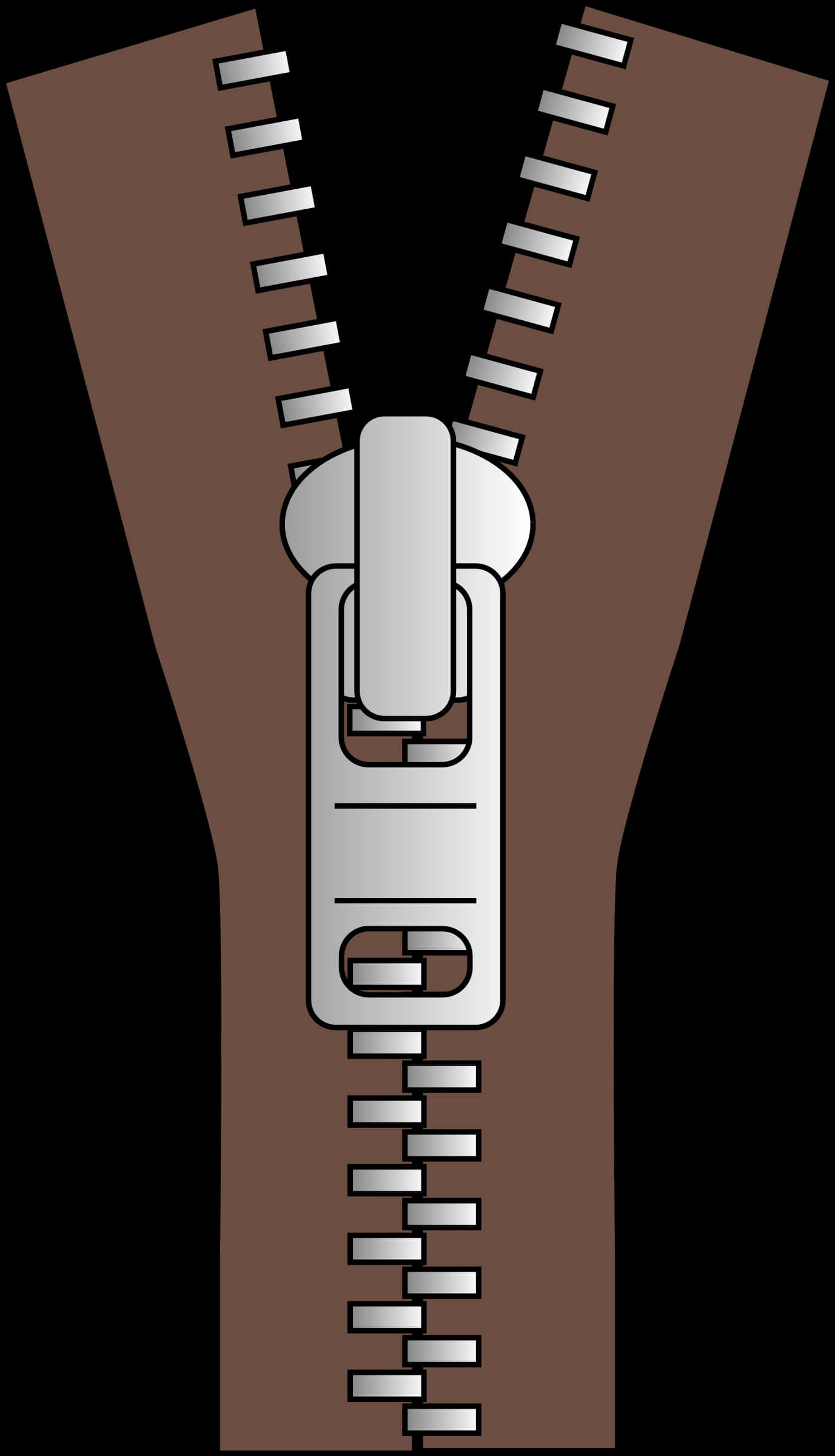 Half Unzipped Zipper Illustration PNG image