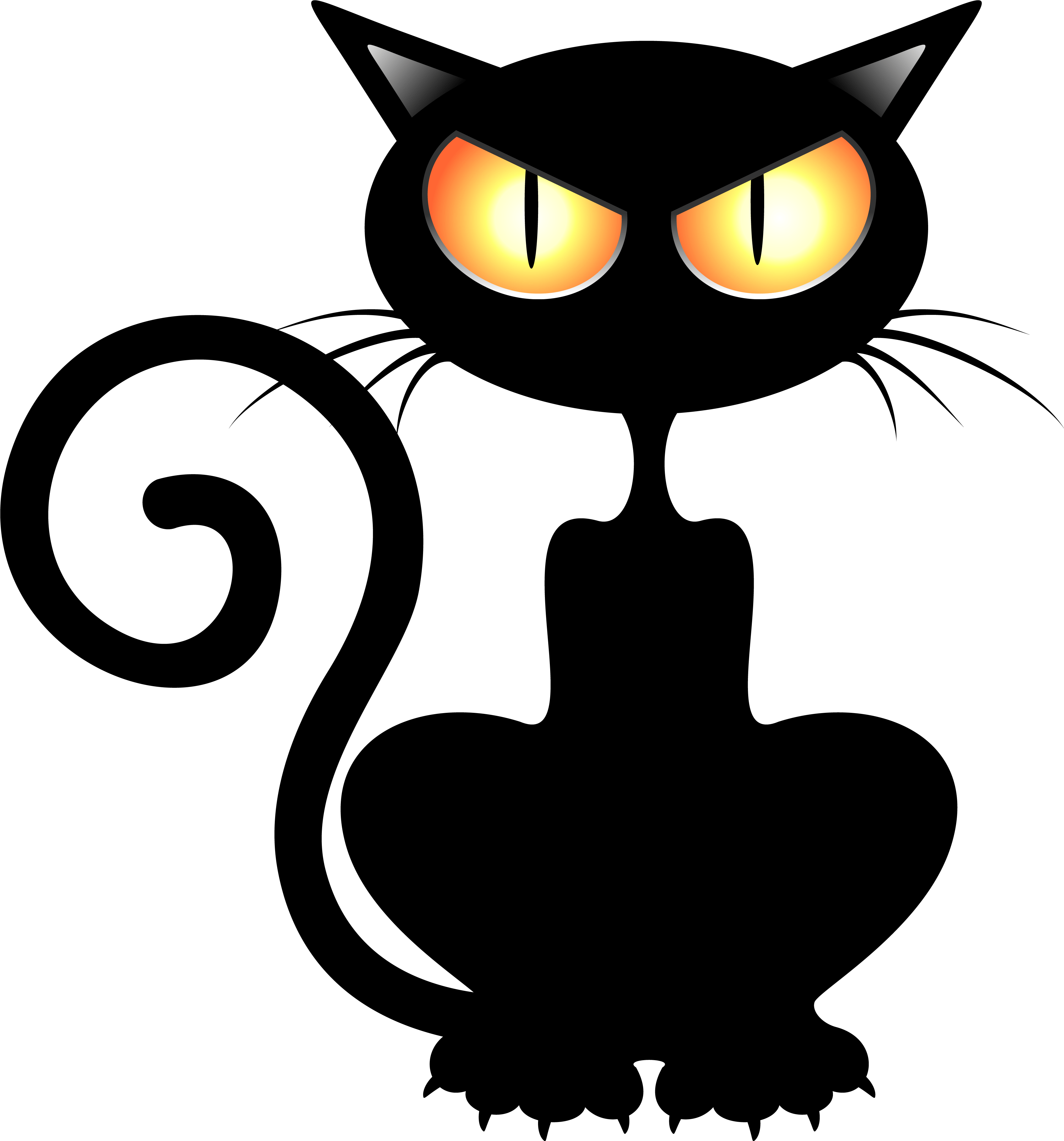 Halloween Black Cat Silhouette PNG image