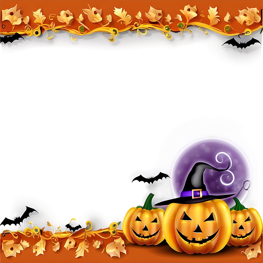 Halloween Border For Greeting Cards Png 06202024 PNG image