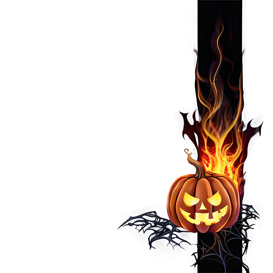 Halloween Border With Flames Png 06202024 PNG image