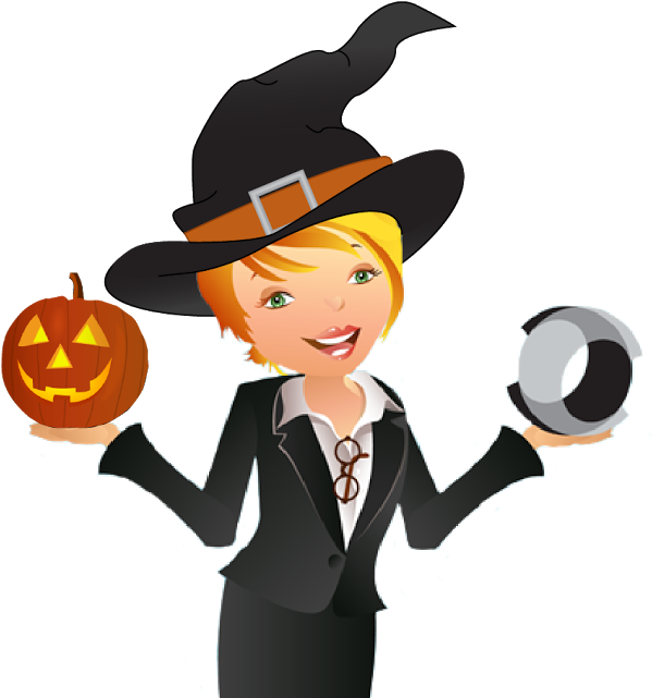 Halloween Businesswoman Cartoon PNG image