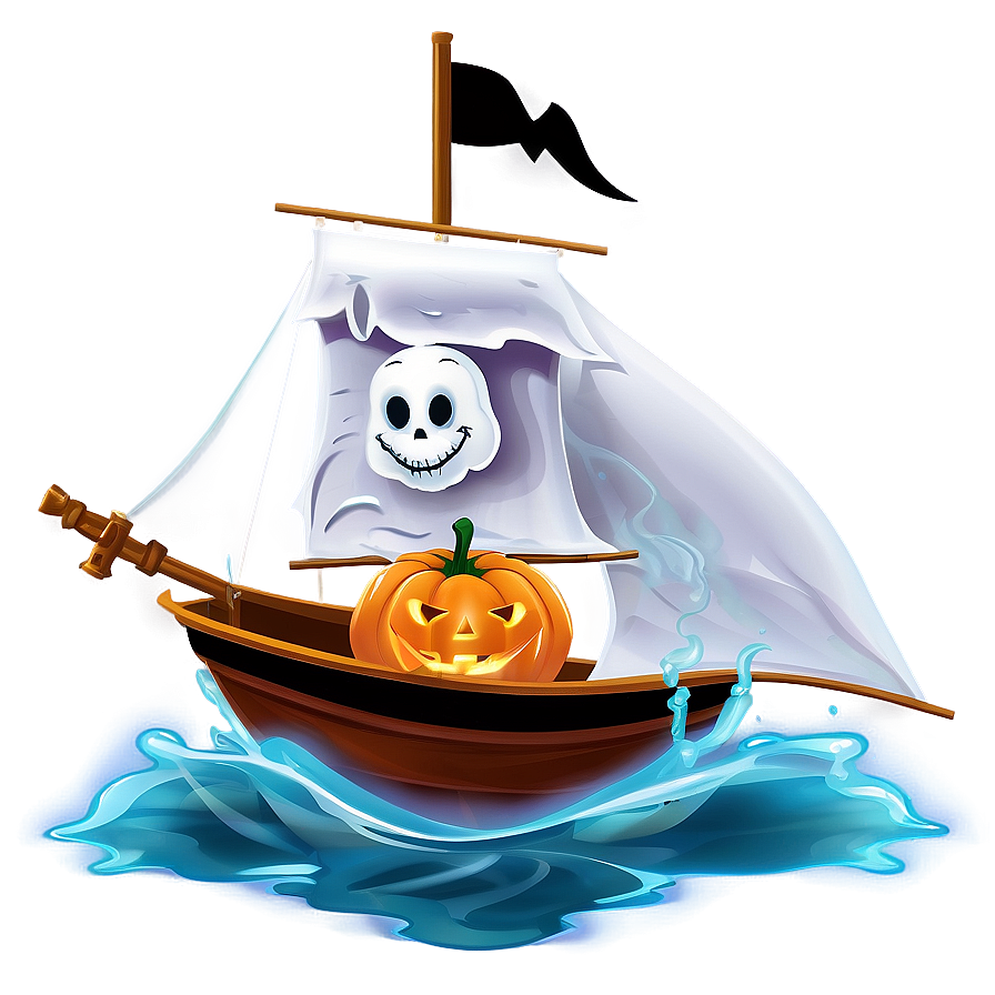 Halloween Cartoon Ghostly Ship Png 80 PNG image