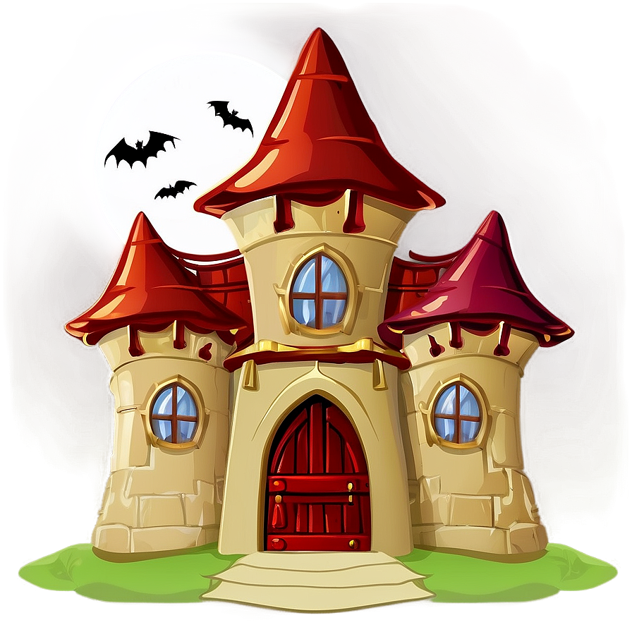 Halloween Cartoon Vampire Castle Png 06252024 PNG image