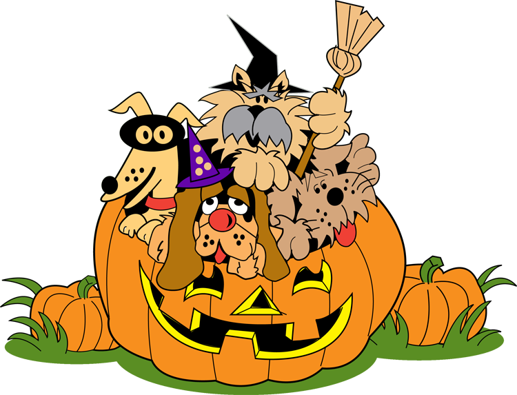 Halloween Dogsin Pumpkin Cartoon PNG image