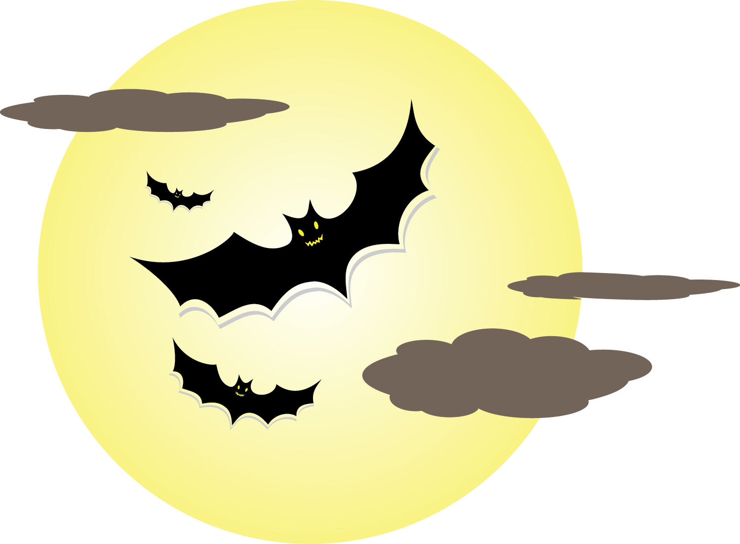 Halloween Full Moon Bats PNG image