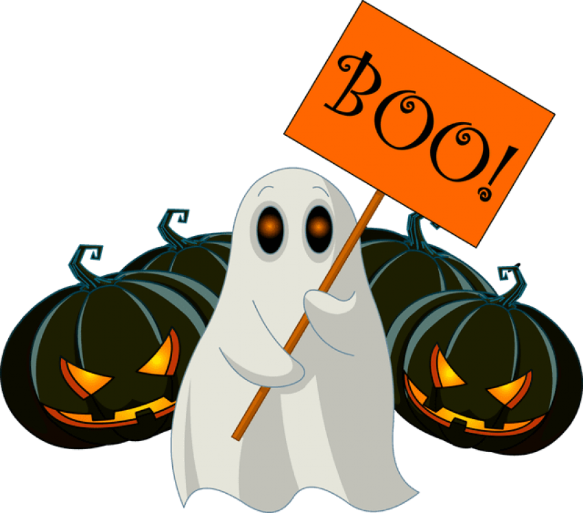 Halloween Ghost With Boo Sign PNG image