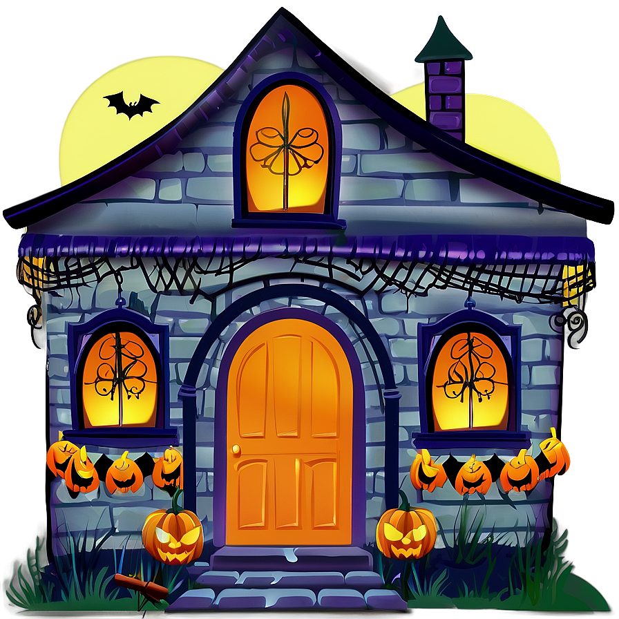 Halloween House Clipart Png 06272024 PNG image