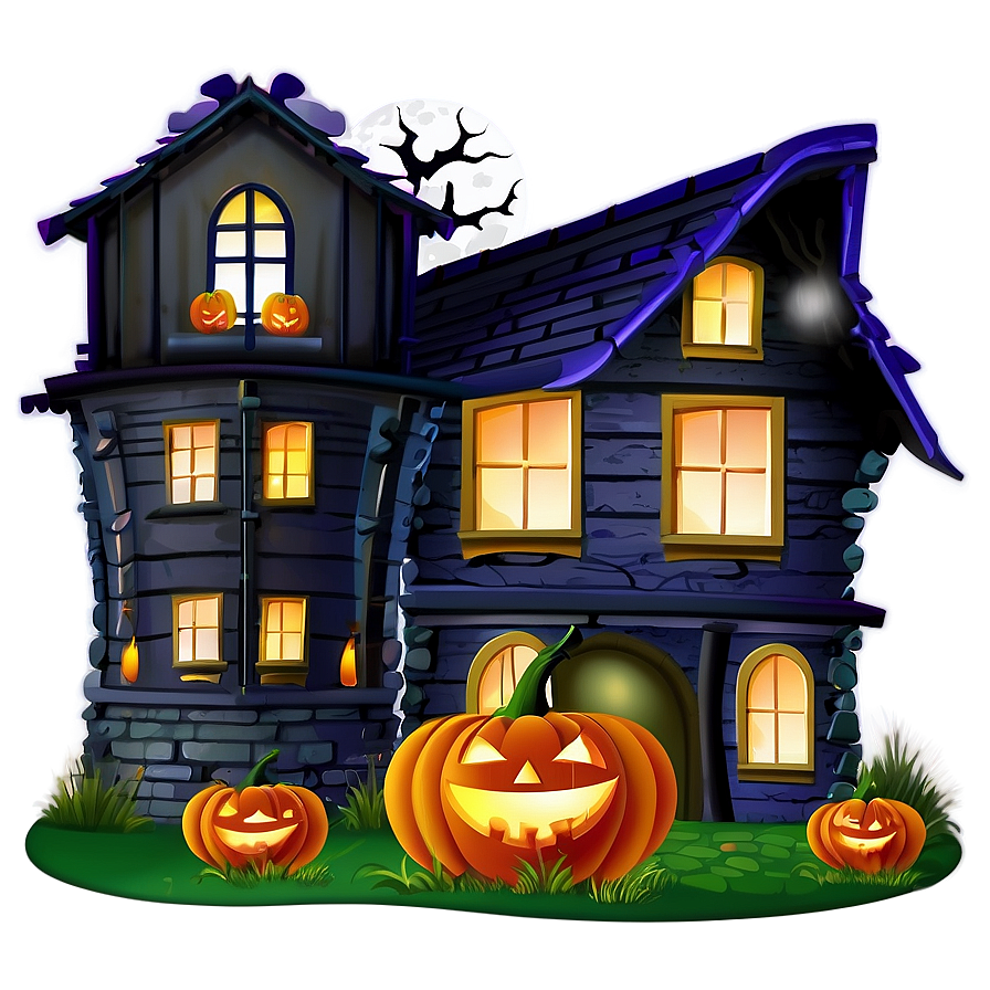 Halloween House Clipart Png 06272024 PNG image