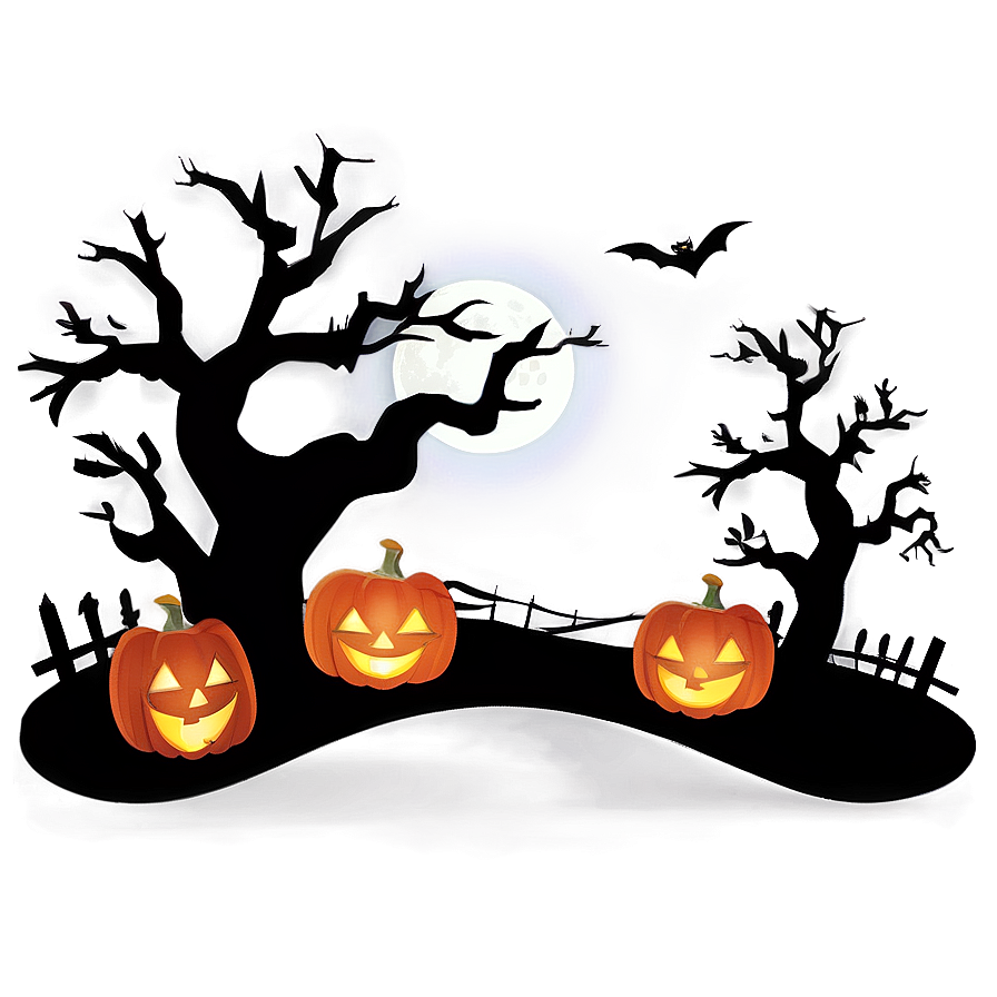 Halloween Night Cartoon Scene Png Sfw47 PNG image