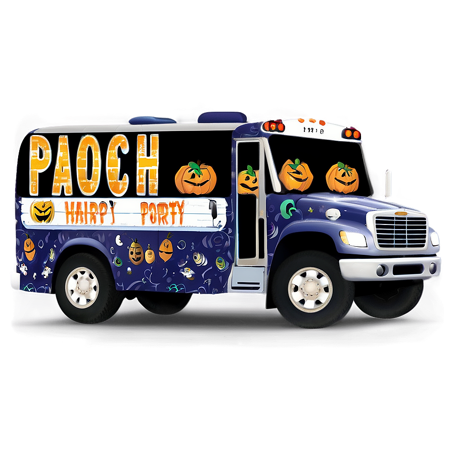 Halloween Party Bus Spooktacular Png Qyy5 PNG image