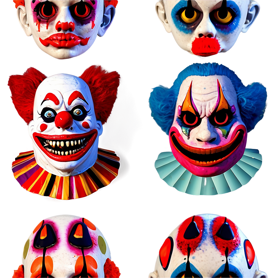 Halloween Party Creepy Clown Masks Png 60 PNG image