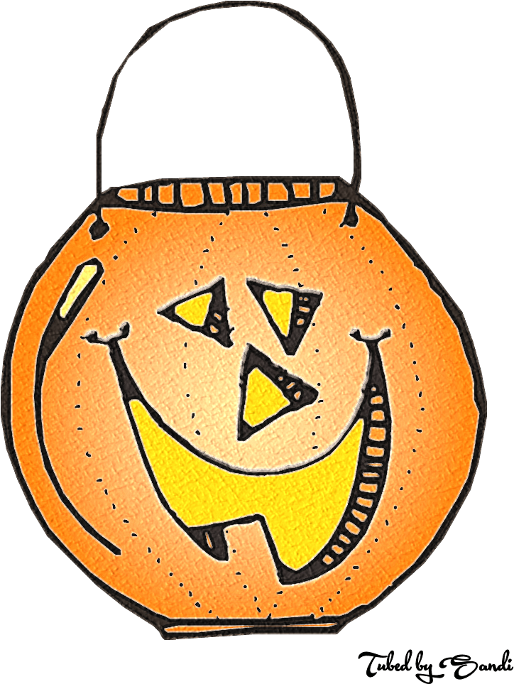 Halloween Pumpkin Basket Art PNG image