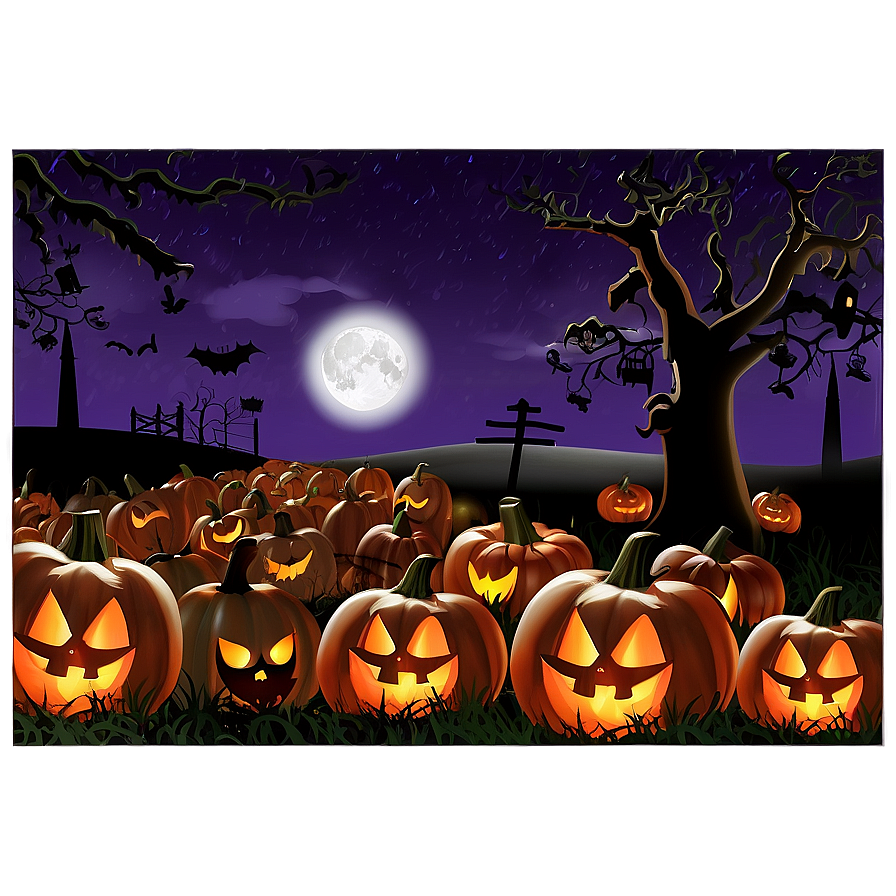 Halloween Pumpkin Patch Night Png Myh15 PNG image