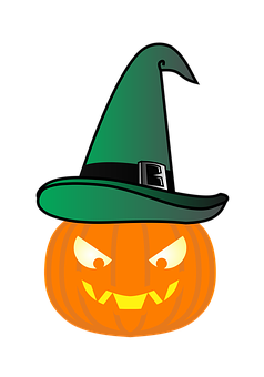 Halloween Pumpkin Witch Hat PNG image