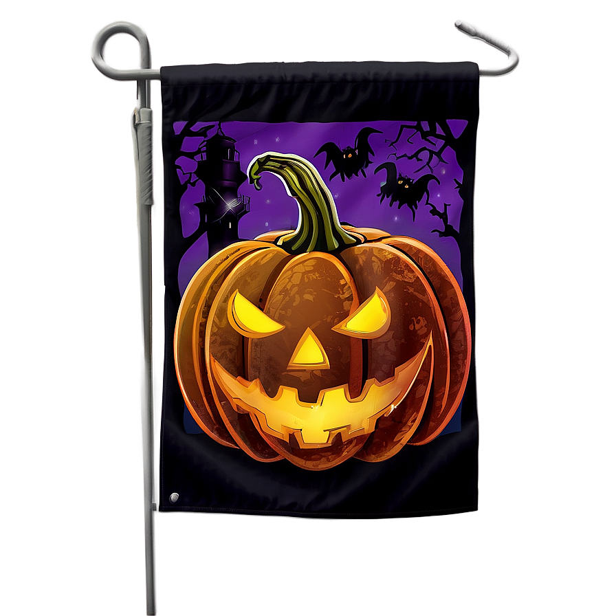 Halloween Themed Garden Flag Png Mny PNG image