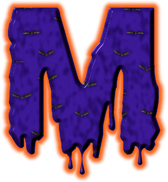 Halloween Themed Melting Letter M PNG image