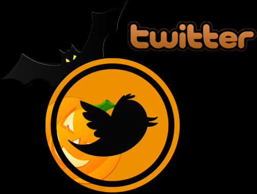 Halloween Themed Twitter Logo PNG image