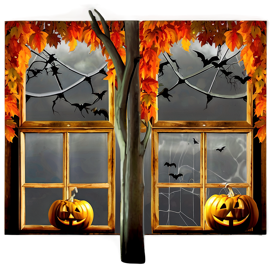 Halloween Themed Window Png 05042024 PNG image