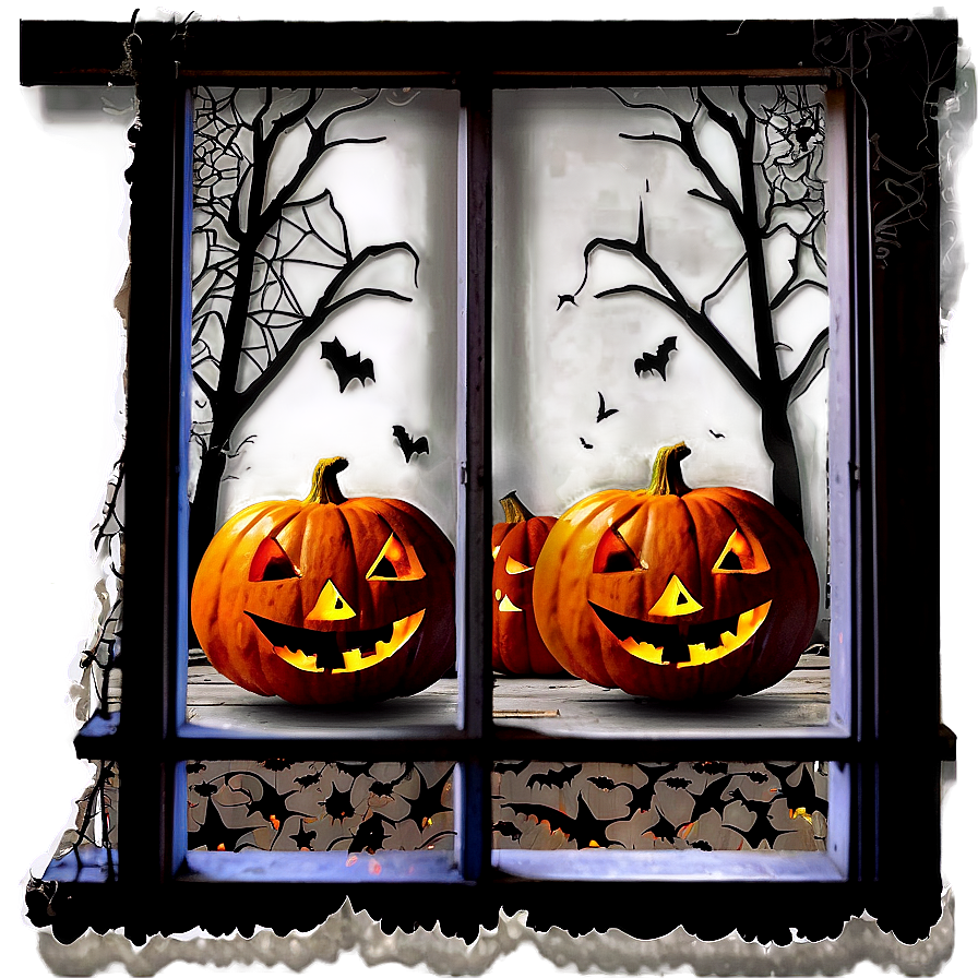 Halloween Themed Window Png 44 PNG image