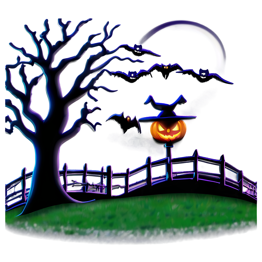 Halloween Town Scene Png 05212024 PNG image
