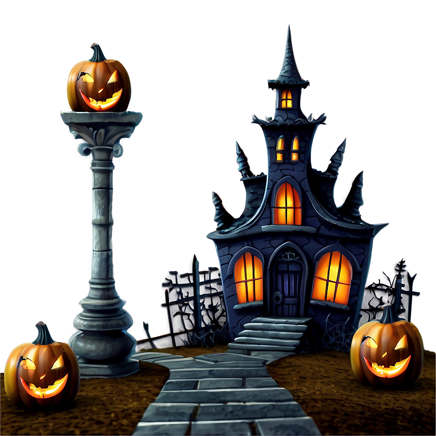 Halloween Town Scene Png 5 PNG image