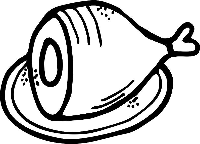 Ham Clipart Blackand White PNG image
