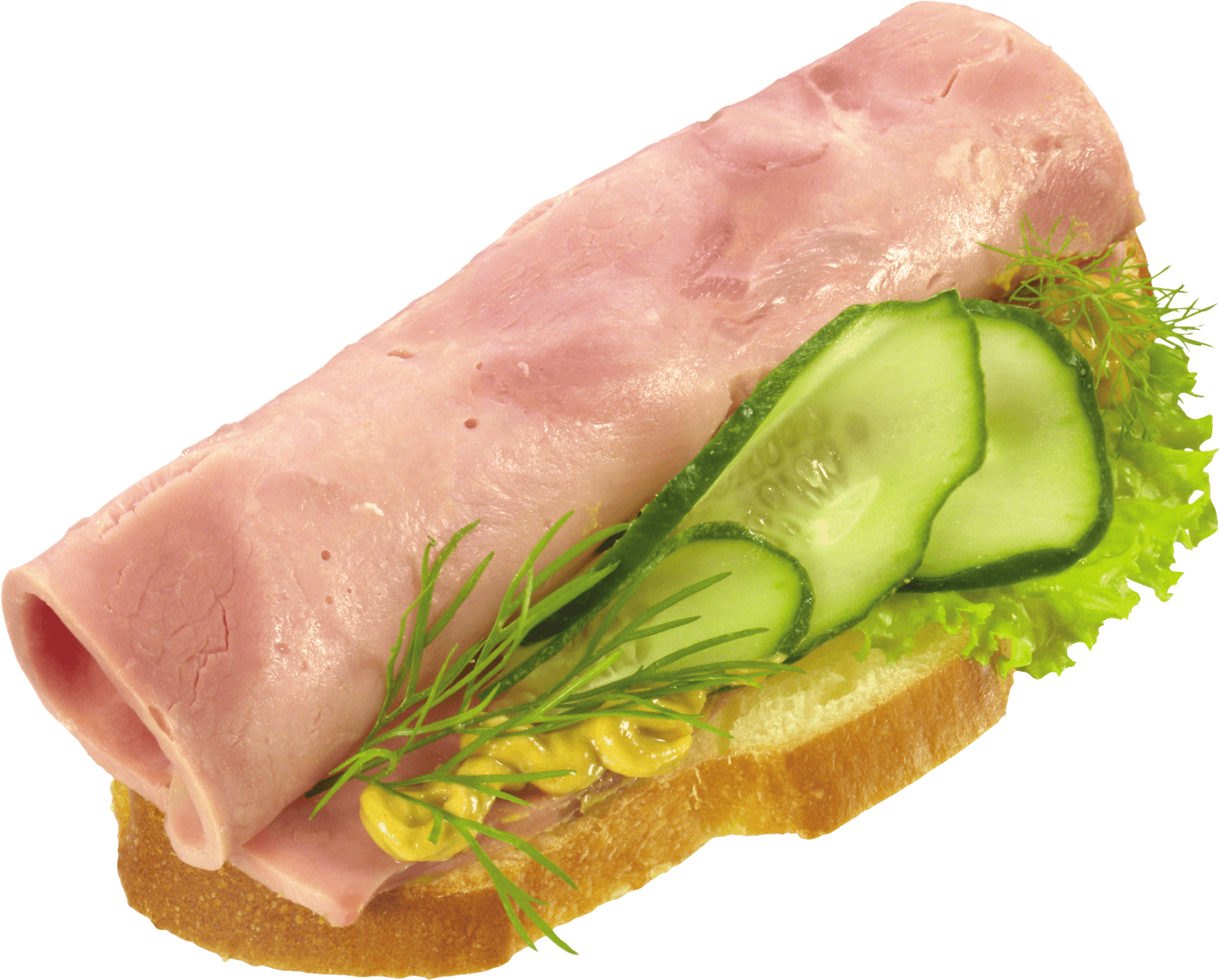 Ham Sandwichwith Cucumberand Dill PNG image