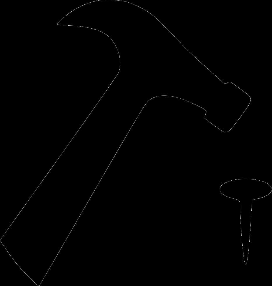 Hammerand Nail Silhouette PNG image