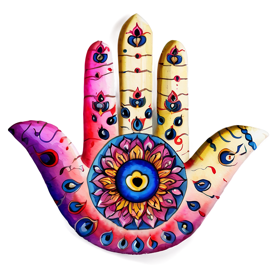 Hamsa Hand Watercolor Png 06252024 PNG image