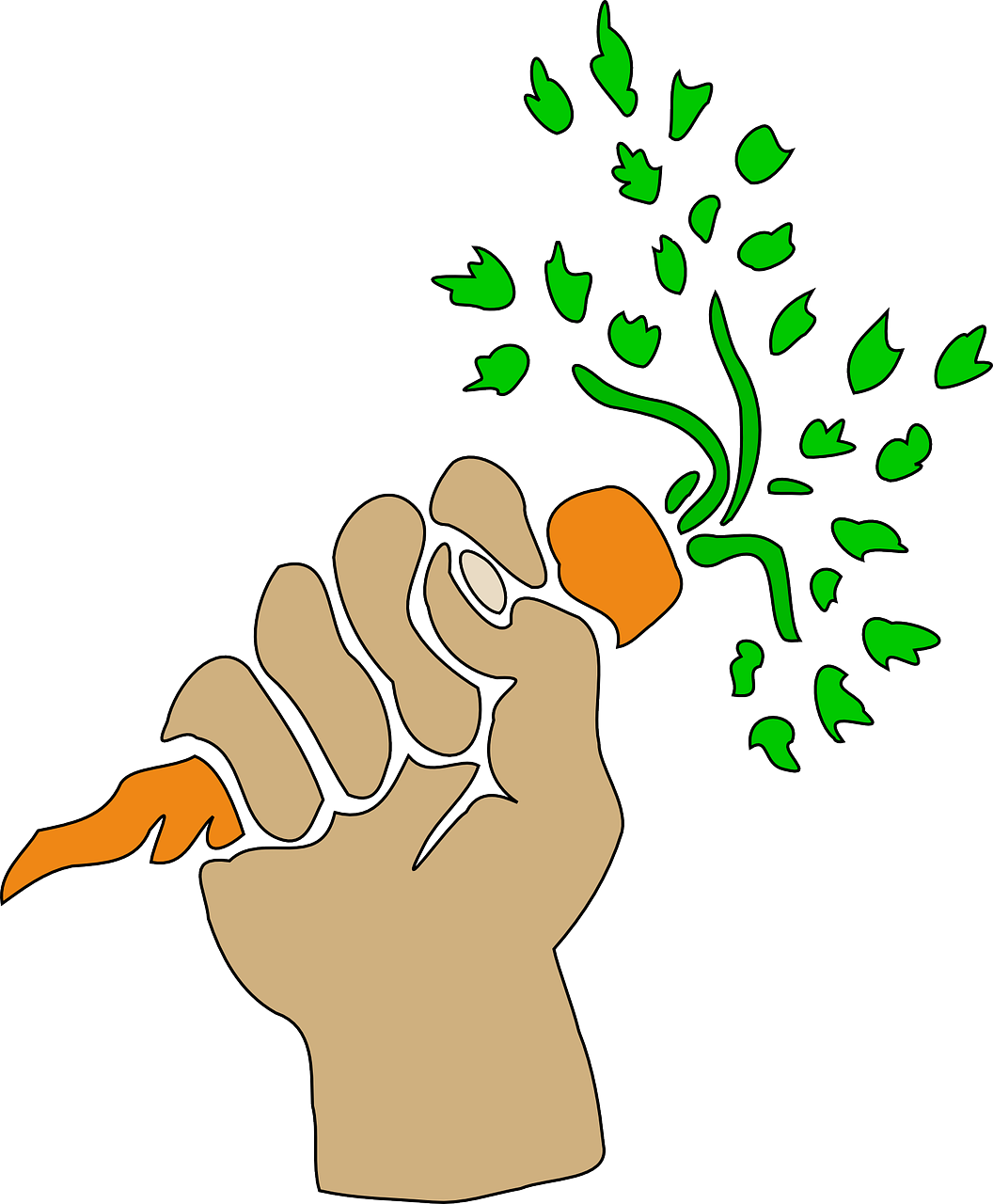 Hand Crushing Carrot Clipart PNG image