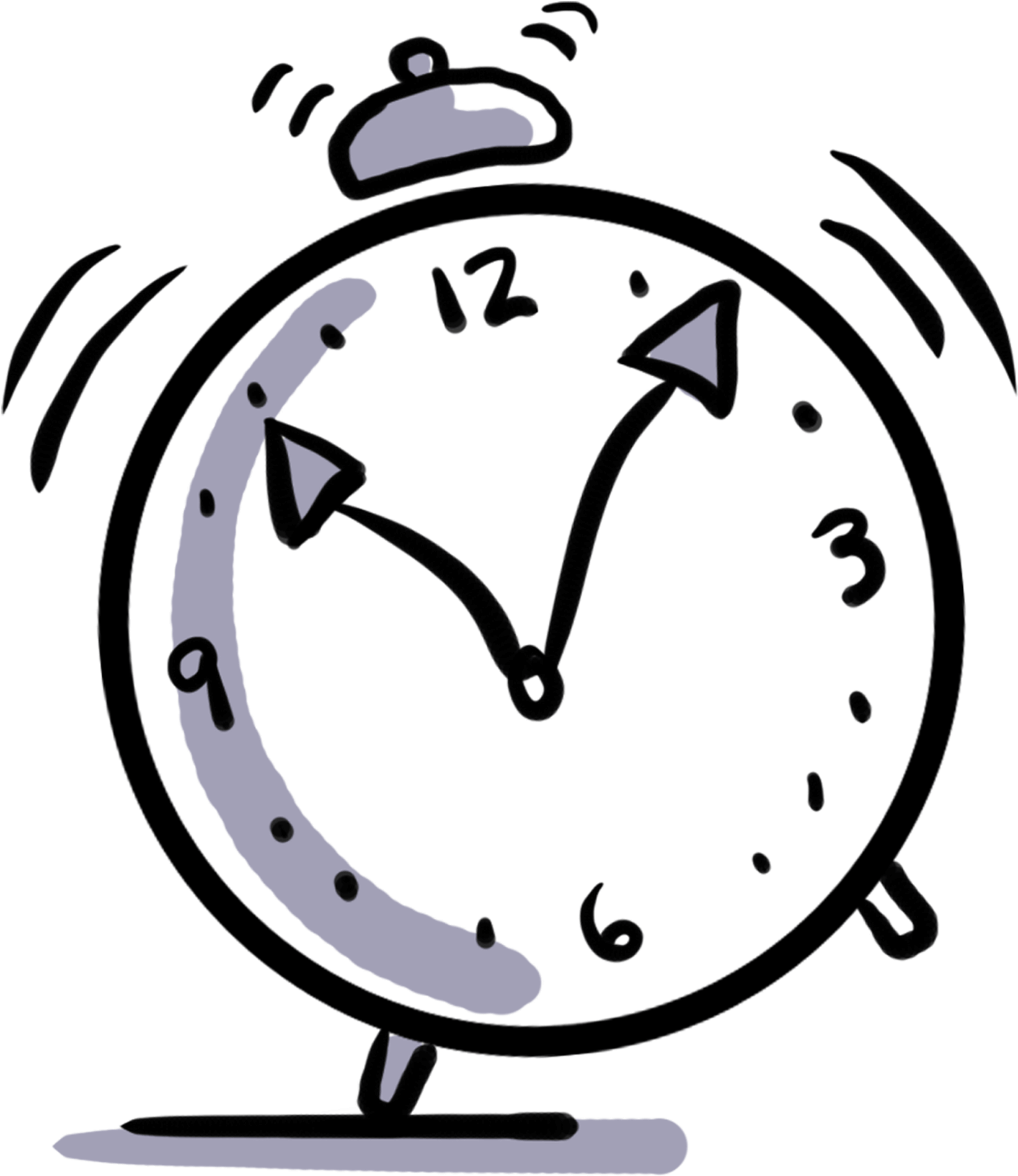 Hand Drawn Alarm Clock PNG image