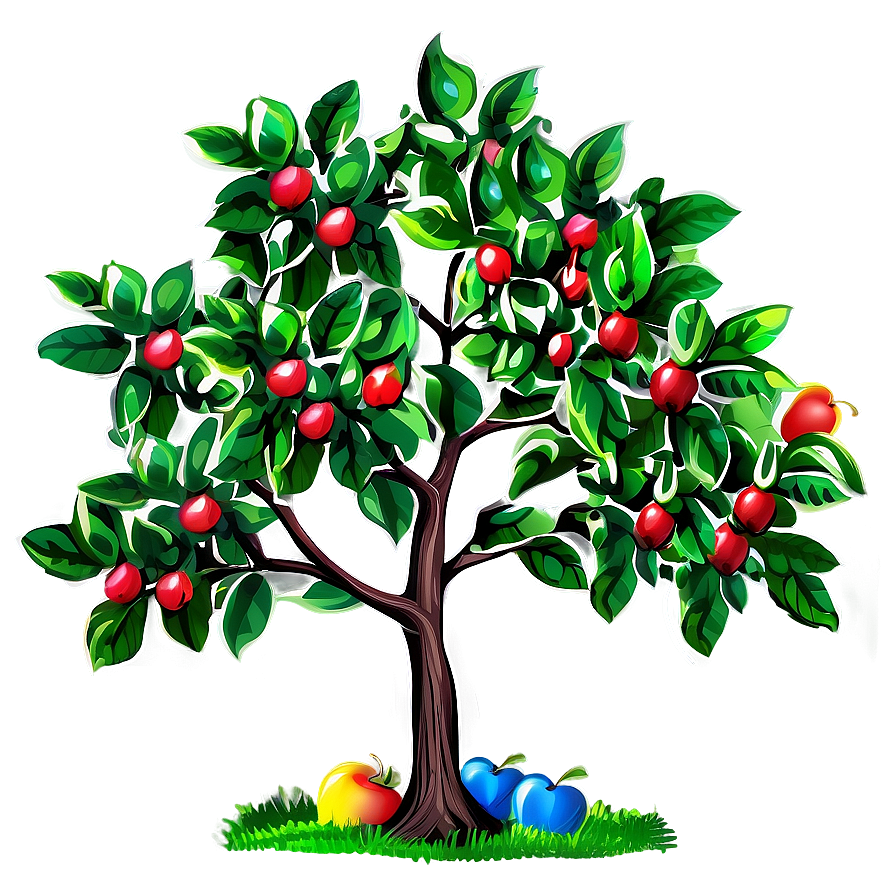 Hand Drawn Apple Tree Png 4 PNG image