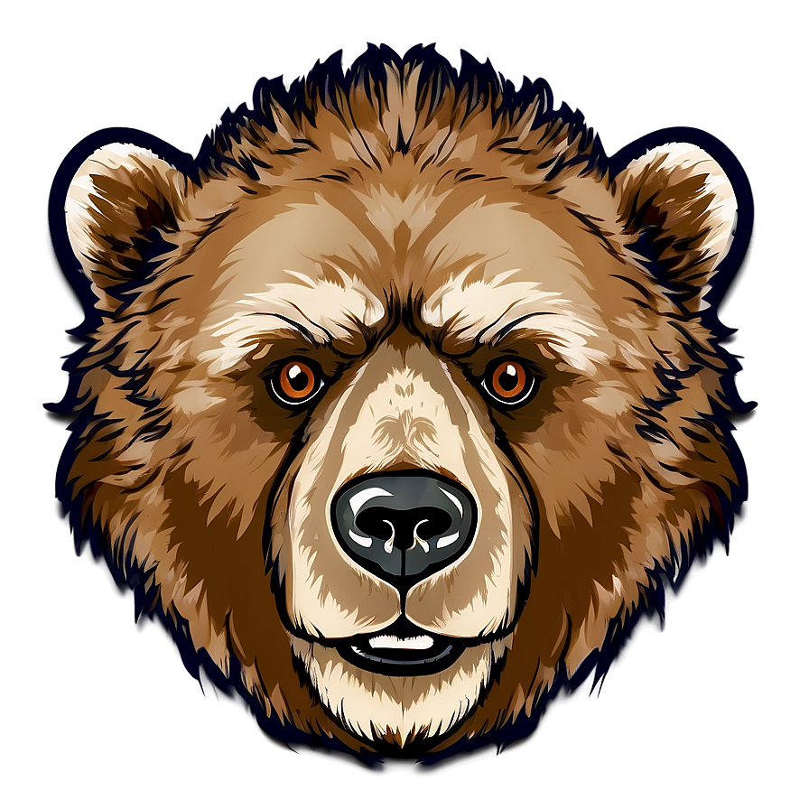 Hand Drawn Bear Face Png Kqq PNG image