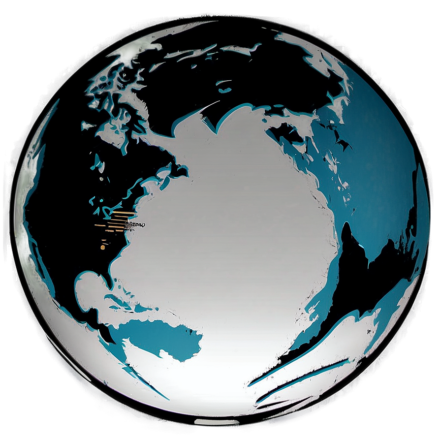 Hand-drawn Black And White Globe Png 06282024 PNG image