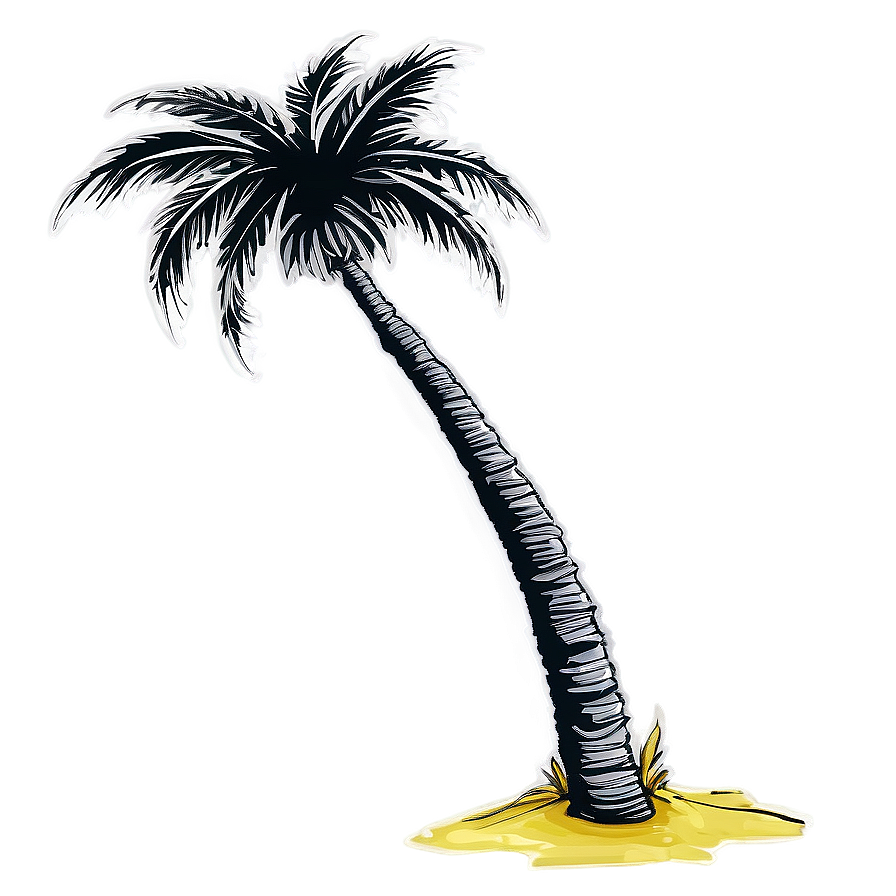 Hand Drawn Black Palm Tree Png 06262024 PNG image