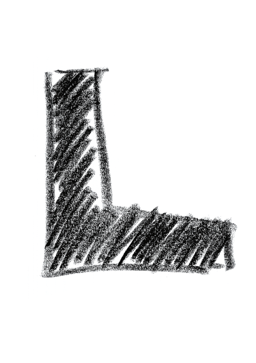 Hand Drawn Blackand White Letter L PNG image