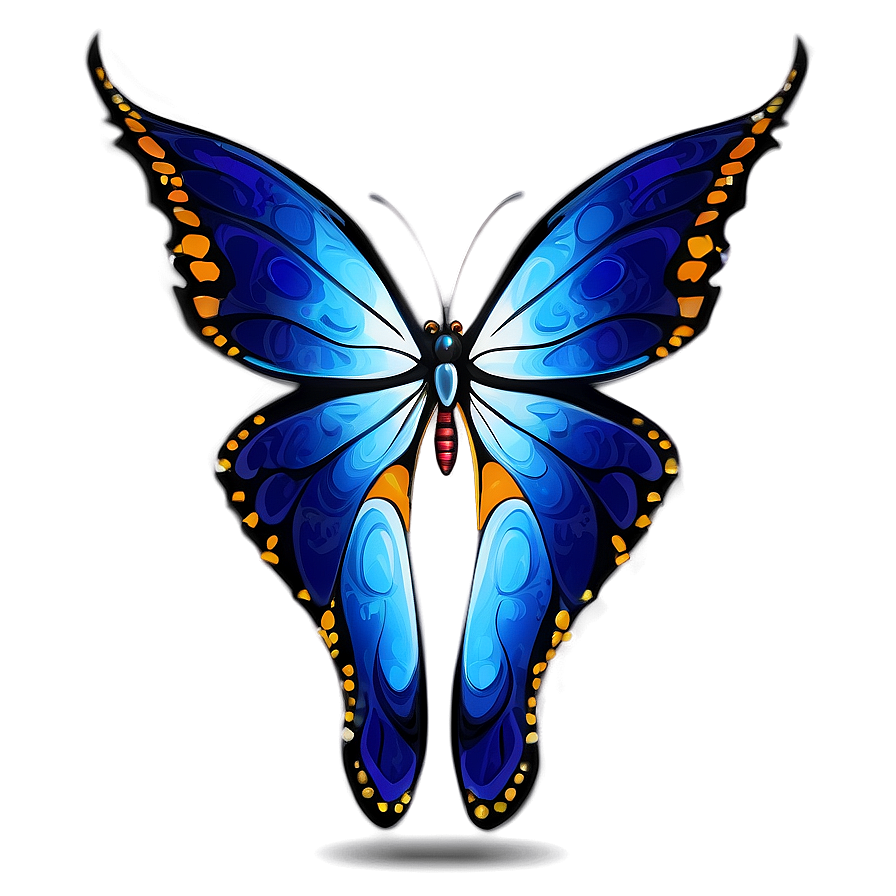 Hand-drawn Blue Butterfly Png 05212024 PNG image