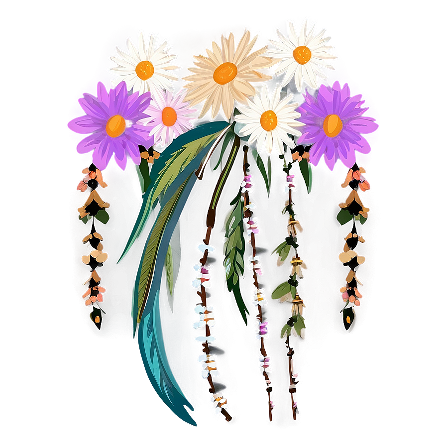 Hand-drawn Boho Flowers Png 24 PNG image