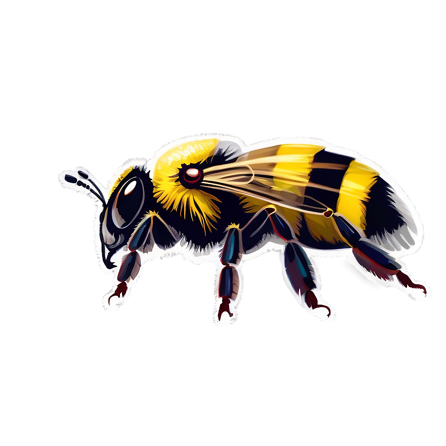 Hand-drawn Bumblebee Sketch Png Flh PNG image