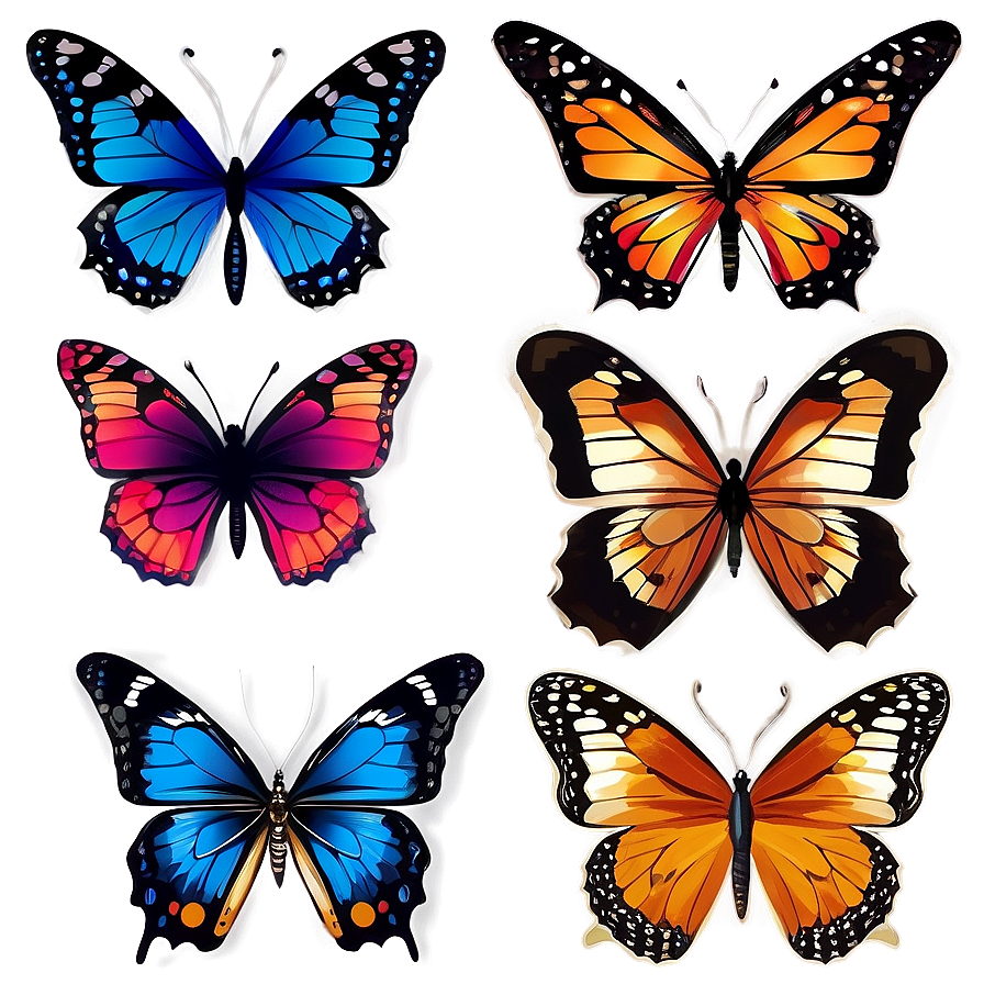 Hand Drawn Butterflies Png 13 PNG image