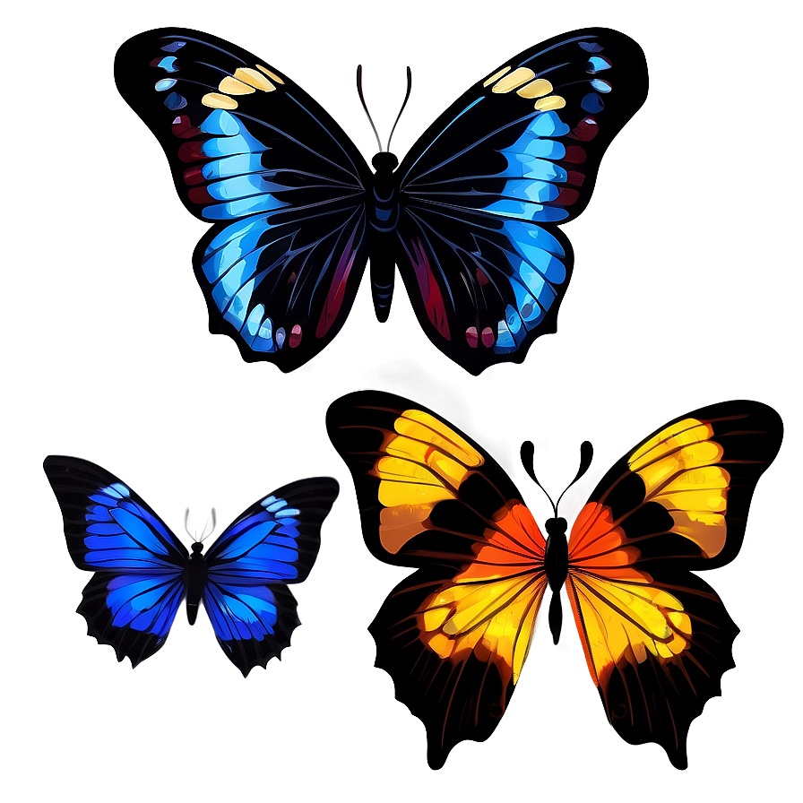 Hand Drawn Butterflies Png 35 PNG image
