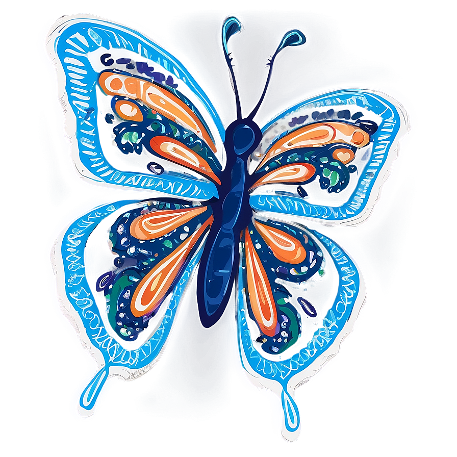 Hand-drawn Butterfly Outline Png 39 PNG image