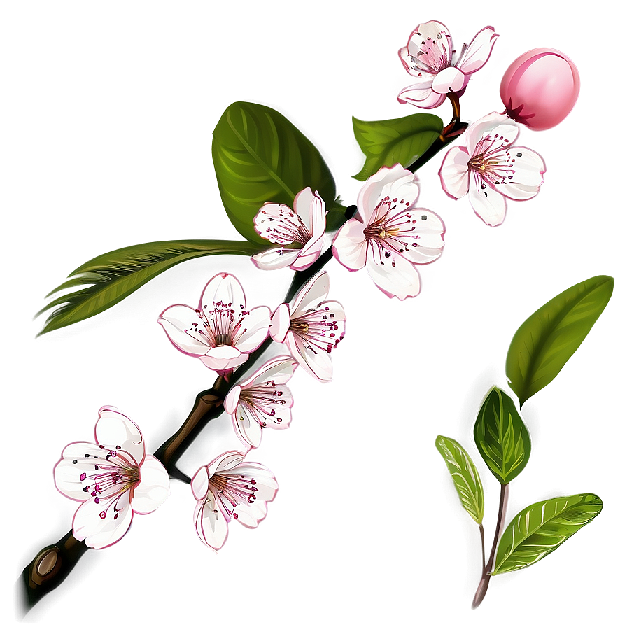 Hand Drawn Cherry Blossom Sketch Png Fam25 PNG image