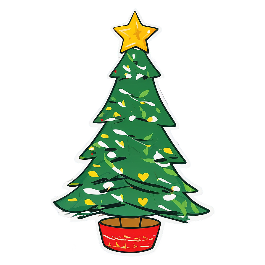 Hand Drawn Christmas Tree Png Khv32 PNG image